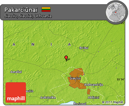 Physical Map of Pakarčiūnai