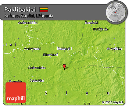 Physical Map of Paklibakiai