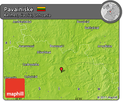 Physical Map of Pavainiškė