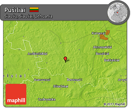 Physical Map of Pušiliai