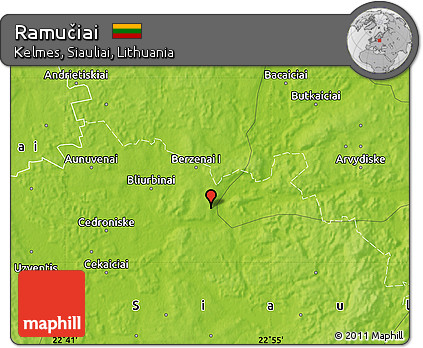 Physical Map of Ramučiai
