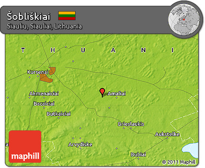 Physical Map of Šobliškiai