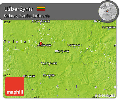 Physical Map of Užberžynis