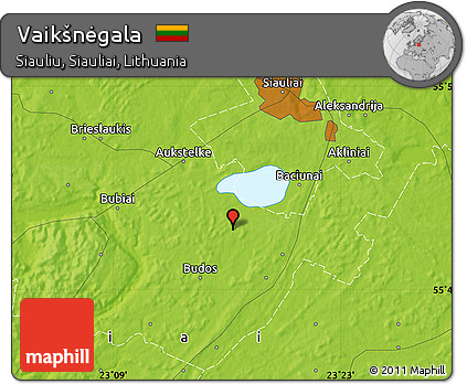 Physical Map of Vaikšnėgala