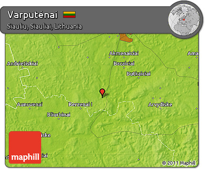 Physical Map of Varputėnai