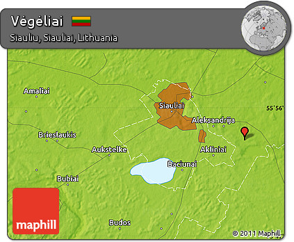 Physical Map of Vėgėliai
