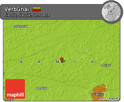 Physical Map of Verbūnai