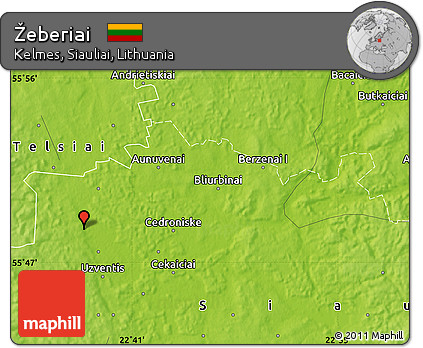 Physical Map of Žeberiai