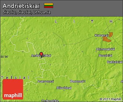 Physical Map of Andrietiškiai