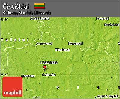 Physical Map of Čiotiškiai