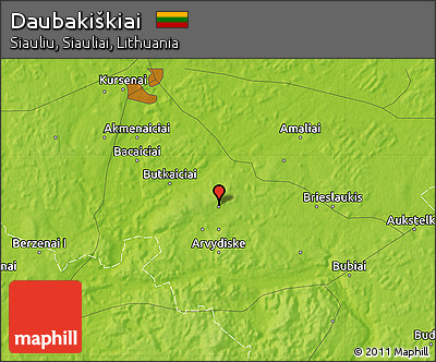 Physical Map of Daubakiškiai