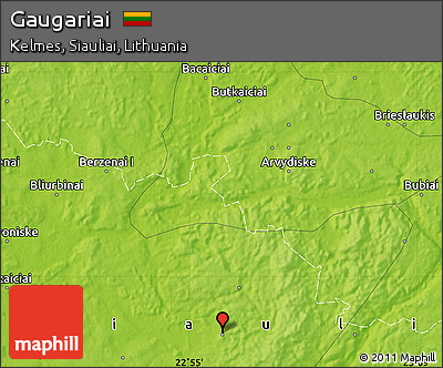 Physical Map of Gaugariai
