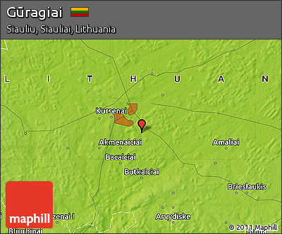 Physical Map of Gūragiai