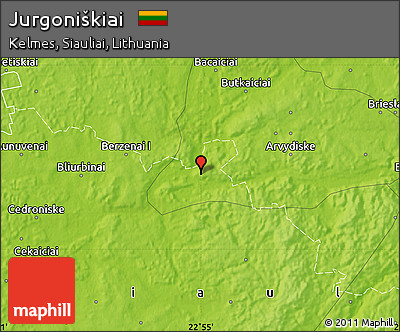 Physical Map of Jurgoniškiai