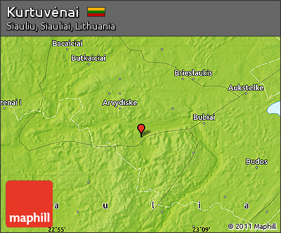 Physical Map of Kurtuvėnai