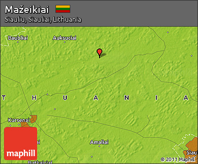 Physical Map of Mažeikiai