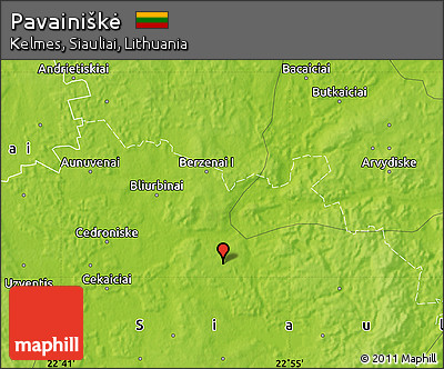 Physical Map of Pavainiškė