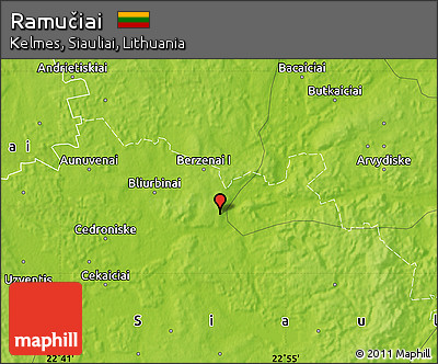 Physical Map of Ramučiai