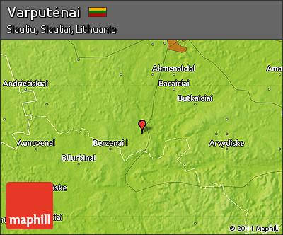 Physical Map of Varputėnai