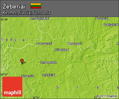 Physical Map of Žeberiai