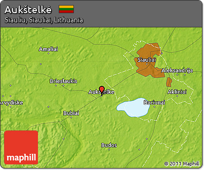 Physical Map of Aukštelkė
