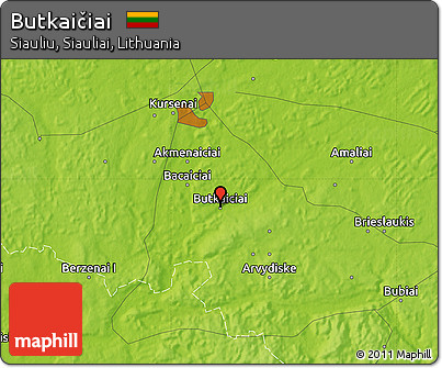 Physical Map of Butkaičiai