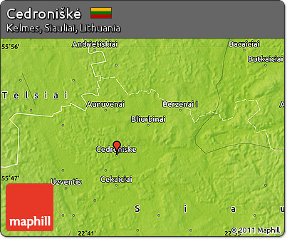 Physical Map of Cedroniškė