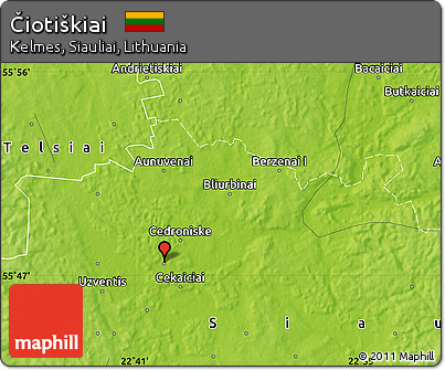 Physical Map of Čiotiškiai