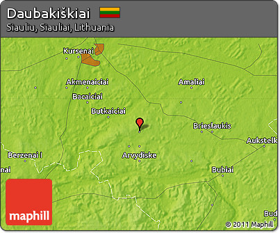 Physical Map of Daubakiškiai