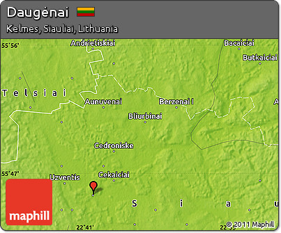 Physical Map of Daugėnai