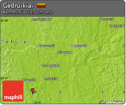 Physical Map of Gedruikiai
