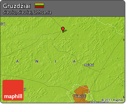 Physical Map of Gruzdžiai