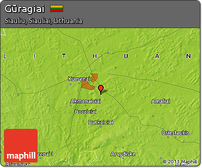 Physical Map of Gūragiai