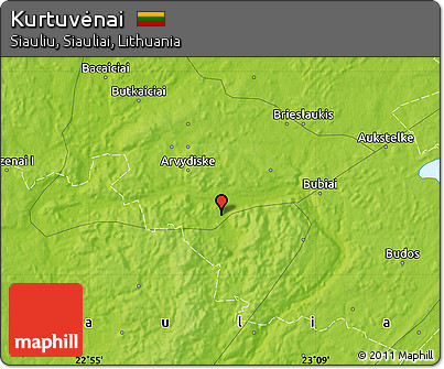 Physical Map of Kurtuvėnai