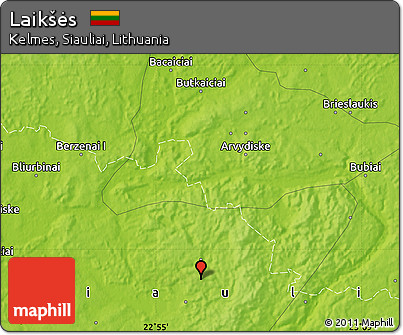 Physical Map of Laikšės