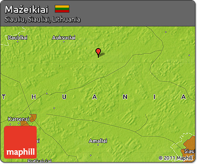 Physical Map of Mažeikiai
