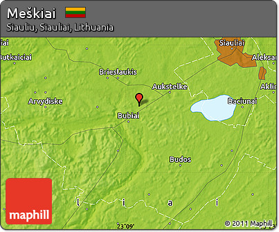 Physical Map of Meškiai