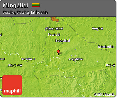 Physical Map of Mingėliai