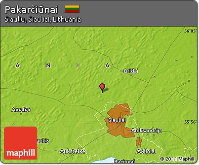 Physical Map of Pakarčiūnai
