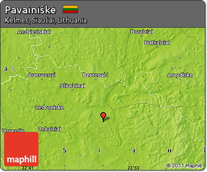 Physical Map of Pavainiškė