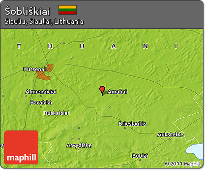 Physical Map of Šobliškiai