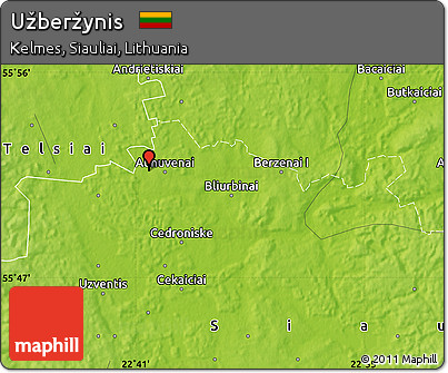 Physical Map of Užberžynis