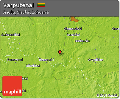 Physical Map of Varputėnai