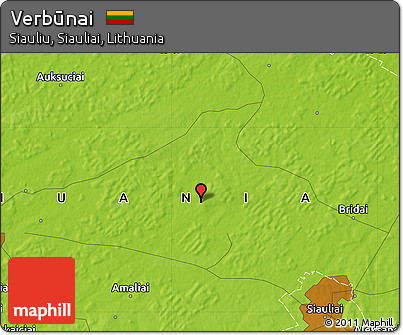 Physical Map of Verbūnai
