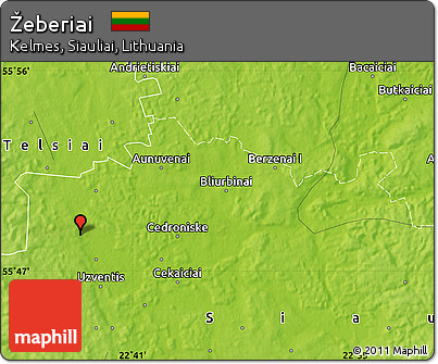 Physical Map of Žeberiai