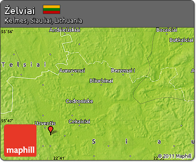 Physical Map of Želviai