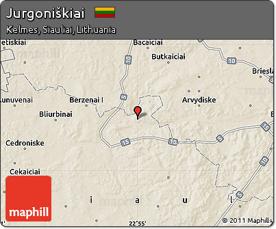 Shaded Relief Map of Jurgoniškiai