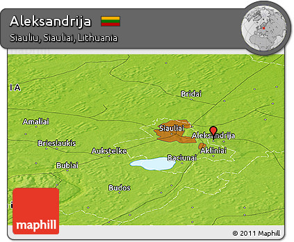 Physical Panoramic Map of Aleksandrija