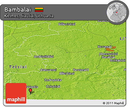 Physical Panoramic Map of Bambalai
