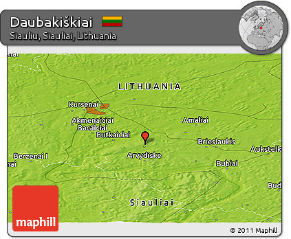 Physical Panoramic Map of Daubakiškiai